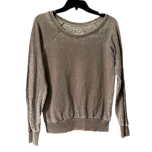 Chaser Long Sleeve Gray Burn Out‎ Top Size S